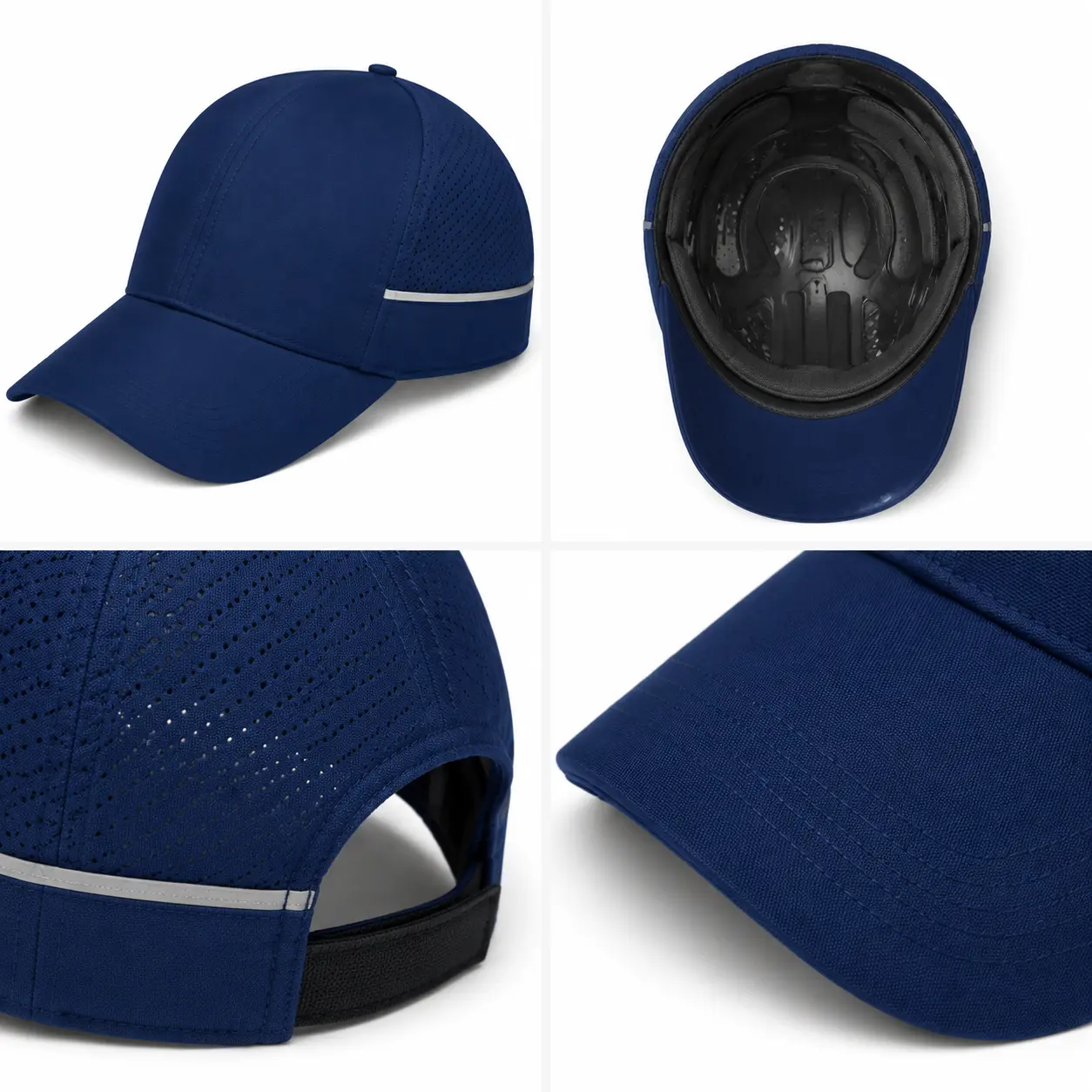 Bump cap shell insert protecting head from low beams during light DIY work