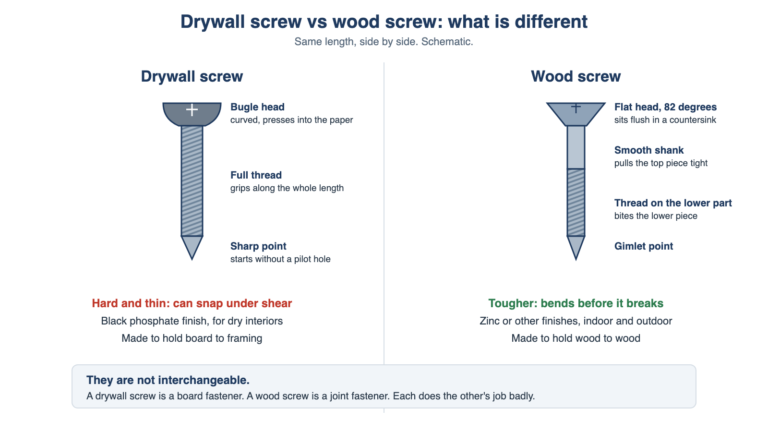 Drywall Screws vs Wood Screws: Differences and When to Use Each